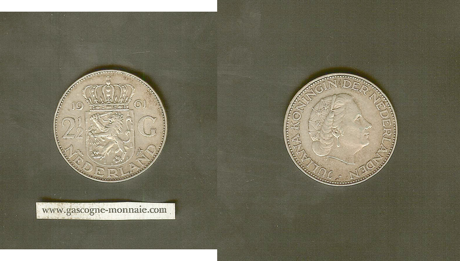 Pay- Bas 2 1/2 Gulden 1961 TTB